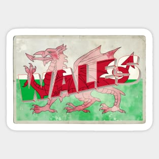 Wales vintage style retro souvenir Sticker